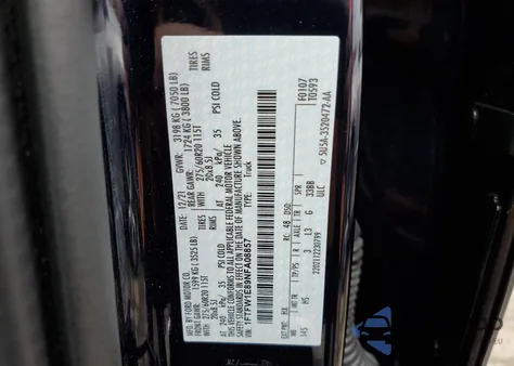 2022 Ford F150 Supercrew из США, поврежденный, VIN 1FTFW1E89NFA08857